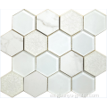 mosaico hexagonal de mármol de imitación